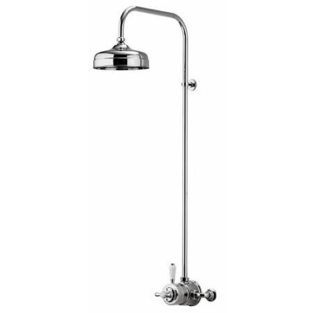 Aqualisa Aquatique Chrome Thermo Exposed Shower Valve with Classic Fixed 8 inch Drencher Shower Head